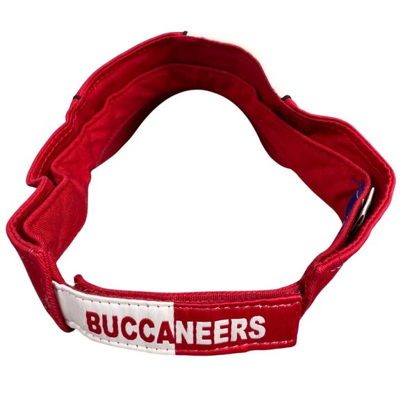 Tampa Bay Buccaneers Visor Hat Adults One Size Red With NFL Logo Strapback - Picture 6 of 11